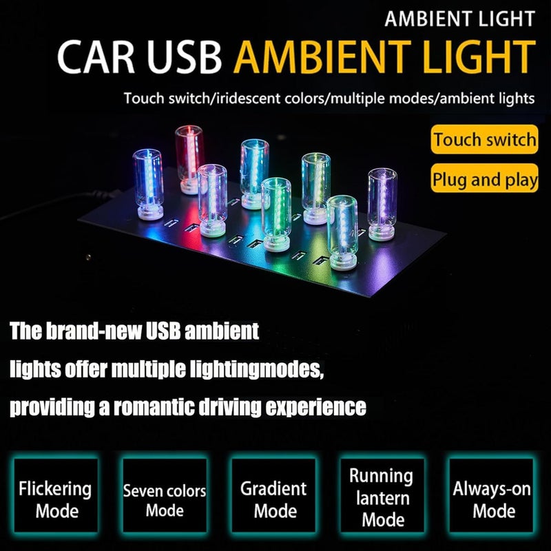 TXGSDXS car USB Night Light Bulb, 13 Color Changing Modes Portable Plug-in Retro Car Interior Ambient Lights, Led USB Light Camping, Party, Holiday Decoration, Bedroom, Desktop (3Pcs) - Image 3